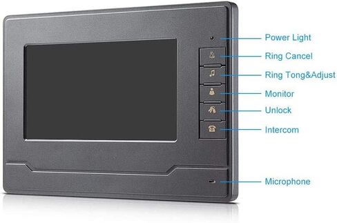 Video Intercom System, Wired 7 Inches Monitor Video doorphone Doorbell System,Video Door Phone HD Camera Kits Support Unlock, Monitoring, Dual-Way Intercom for Villa House Office Apartment in Saudi Arabia