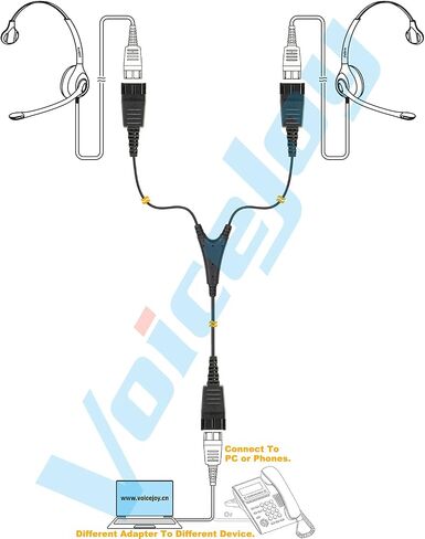 كابل تدريب VoiceJoy USB-Y QD متوافق مع سماعات Jabra QD in Kuwait