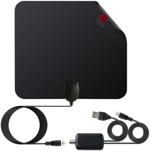 TV Antenna Indoor Digital 4K 1080p Signal Booster 50-80 Mile Range Black in Kuwait