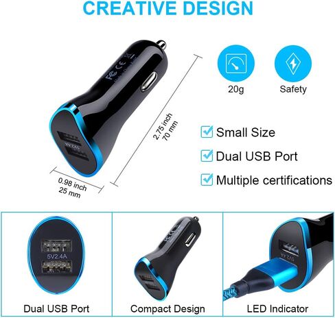شاحن سيارة USB C لـ Google Pixel 8/8 Pro/7a/7/7 Pro 6/6 Pro/6a 5/5a 4/4a/4xl 3/3a/3xl 2/2xl XL، Samsung Galaxy S23 S22 S21 A10e، سيارة محول شاحن جداري لشحن كابل الشحن السريع من النوع C in Kuwait