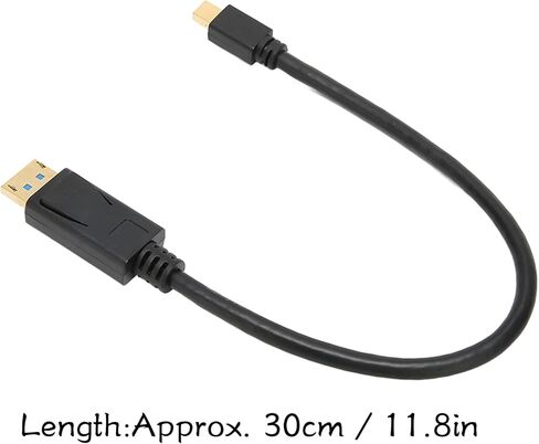 كابل Sanpyl Mini DisplayPort إلى DisplayPort، كابل 8K DP 8K 60HZ 4K 144HZ 2K 165 هرتز 32.4 جيجابت في الثانية 30 سم كابل تمديد Mini Displayport لأجهزة الكمبيوتر المحمول وشاشة الألعاب التلفزيونية in Kuwait