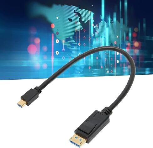 كابل Sanpyl Mini DisplayPort إلى DisplayPort، كابل 8K DP 8K 60HZ 4K 144HZ 2K 165 هرتز 32.4 جيجابت في الثانية 30 سم كابل تمديد Mini Displayport لأجهزة الكمبيوتر المحمول وشاشة الألعاب التلفزيونية in Kuwait