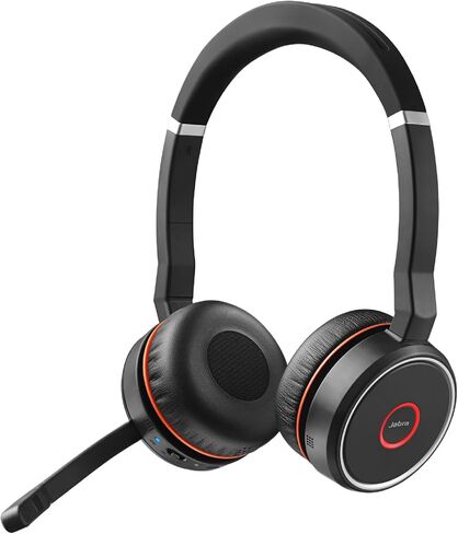 جابرا Evolve 75 SE، Link380a UC حامل ستيريو - سماعة بلوتوث مع ميكروفون عازل للضوضاء، بطارية طويلة الأمد واتصال مزدوج - تعمل مع جميع المنصات الأخرى - أسود in Saudi Arabia