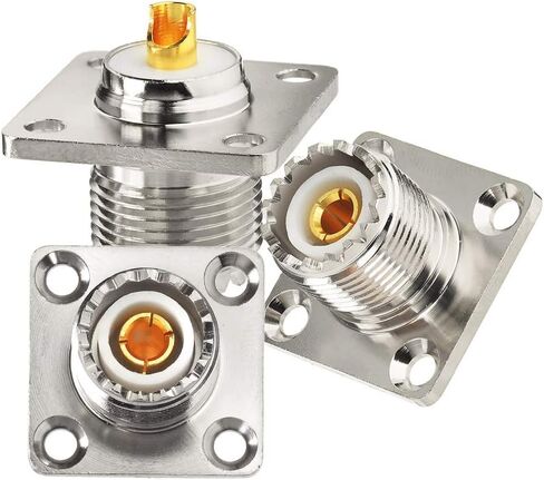 wlaniot SO239 Coupler SO-239 Coax Connector Adapter UHF Female to Female SO239 Barrel Connector Ham Radio Coax Connectors 2pcs in Kuwait