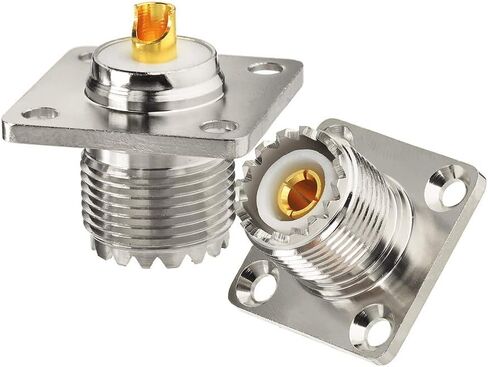 wlaniot SO239 Coupler SO-239 Coax Connector Adapter UHF Female to Female SO239 Barrel Connector Ham Radio Coax Connectors 2pcs in Kuwait