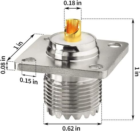wlaniot SO239 Coupler SO-239 Coax Connector Adapter UHF Female to Female SO239 Barrel Connector Ham Radio Coax Connectors 2pcs in Kuwait