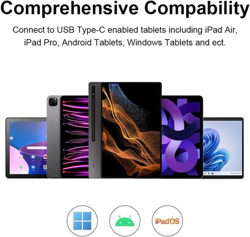 حامل iPad مغناطيسي Qwiizlab مع موزع USB C لجهاز iPad Pro 12.9 بوصة الجيل الثالث/الرابع/الخامس/السادس، دوران 360 درجة، إمالة 80 درجة، قارئات البطاقات، 4K@60 هرتز HDMI، 5 جيجابت في الثانية USB، 60 وات PD، صوت 3.5 مم (مساحة) رمادي) in Kuwait
