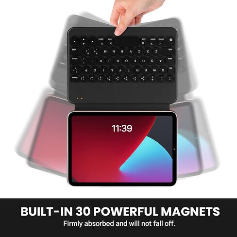 حافظة ESSAGER iPad Mini 6 مع لوحة مفاتيح (8.3 بوصة، 2021)، حافظة لوحة مفاتيح مغناطيسية، لوحة مفاتيح لاسلكية، حامل ناتئ عائم، رفيع وخفيف لجهاز iPad Mini 6th Gen 8.3 بوصة (2021) (أسود) in Kuwait