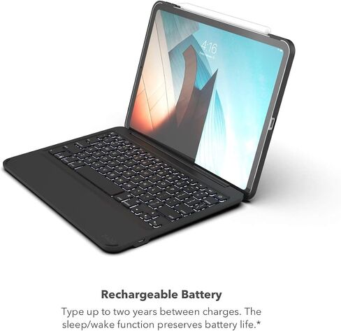 ZAGG Folio Keyboard - Backlit Tablet Keyboard and Case, Bluetooth - Made for iPad Pro 11"" (2018) - Black (103002357) in Saudi Arabia