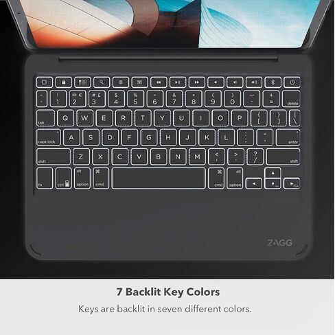 ZAGG Folio Keyboard - Backlit Tablet Keyboard and Case, Bluetooth - Made for iPad Pro 11"" (2018) - Black (103002357) in Saudi Arabia