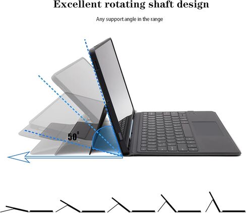 حافظة لوحة المفاتيح لجهاز سامسونج جالاكسي تاب S8 بلس/S7 FE/S7 بلس 12.4 بوصة - غطاء لوحي قابل للطي للوحة المفاتيح اللاسلكية الذكية التي تعمل باللمس - لوحة مفاتيح بإضاءة خلفية مع مسند لجهاز تاب S8+ / S7 FE/ S7+ أسود in Kuwait