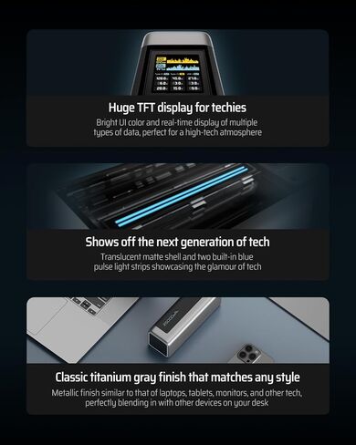CUKTECH 20 Power Bank, 25,000mAh 210W Total Output Portable Charger with 3 Ports, Smart Charging Status TFT Display for iPhone 15/14 Series, Samsung, MacBook, Dell, Tablet, Laptops, AirPods and More in Saudi Arabia
