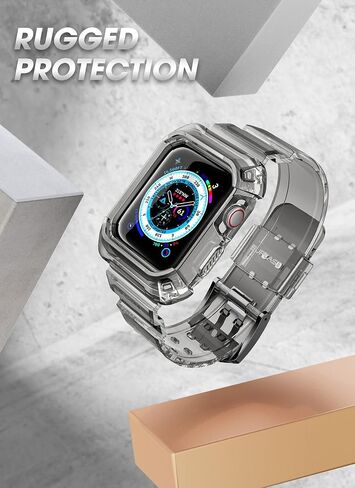 SUPCASE for Apple Watch 9/8/7/6/5/4/SE Case with Band 41mm/40mm, FrostBlack | Side Bumper, Adjustable Strap Band, Heavy Duty Protection, Anti-Scratch, Sport Style for Men, Unicorn Beetle Pro in Kuwait