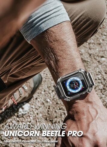 SUPCASE for Apple Watch 9/8/7/6/5/4/SE Case with Band 41mm/40mm, FrostBlack | Side Bumper, Adjustable Strap Band, Heavy Duty Protection, Anti-Scratch, Sport Style for Men, Unicorn Beetle Pro in Kuwait