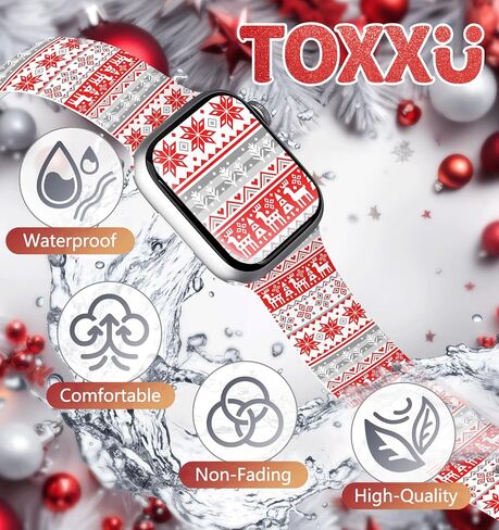 Holidays Watch Band Compatible with Apple Watch 38mm 40mm 41mm 42mm 44mm 45mm 49mm for Women Men, Stylish Funny Xmas Printed Replacement Strap for iWatch Ultra SE 9 8 7 6 5 4 3, M/L in Kuwait
