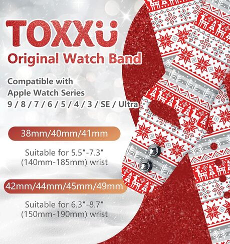 Holidays Watch Band Compatible with Apple Watch 38mm 40mm 41mm 42mm 44mm 45mm 49mm for Women Men, Stylish Funny Xmas Printed Replacement Strap for iWatch Ultra SE 9 8 7 6 5 4 3, M/L in Kuwait