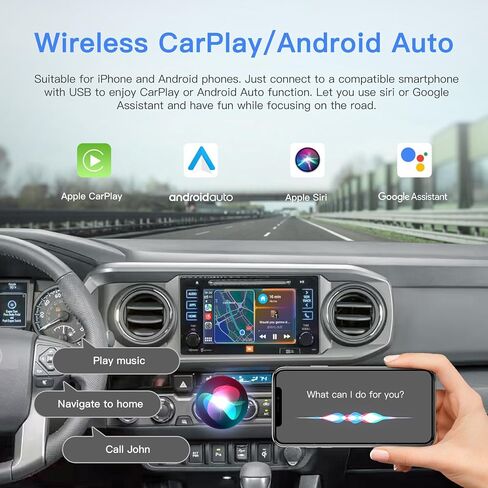 AUTOabc Wireless Carplay/Android Auto محول لتويوتا مع Entune2.0 2014 2015 2016 2017 2018 2019 يناسب تندرا/هايلاندر/RAV4/تاكوما/كامري/كورولا/أفالون/بريوس/CH-R/سيينا in Kuwait