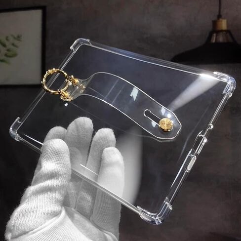 Clear Case for Kindle Paperwhite 11th Generation 2021 & Signature Edition 6.8" with Hand Strap, Lightweight Slim Silicone Could DIY Back Cover, Shockproof & Reinforced Corners in Kuwait