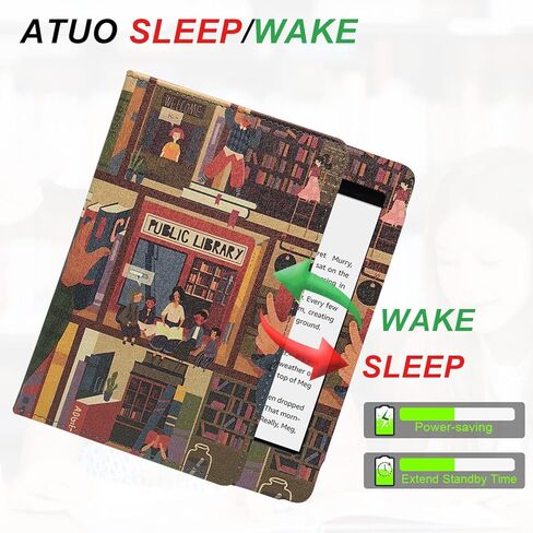 حافظة UMUBUHOMS لجهاز Kindle Paperwhite مقاس 6 بوصات (الجيل العاشر/السابع/السادس من الجيل الخامس وجميع أجيال Paperwhite مقاس 6 بوصات من 2012 إلى 2018) مزودة بخاصية النوم/الاستيقاظ التلقائي وحمل مزدوج باليد (المكتبة العامة) in Kuwait
