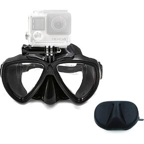PATALACHI Action Cameras' Snorkeling Set Silicone Diving Glass Dry Top Scuba Mask,Tempered Glass Panoramic Freediving Mask with Silicone Mouth Piece for GoPro Hero 8/7/6/5,Eken,AKASO