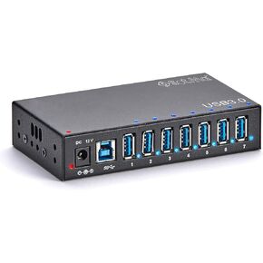 موزع USB 7 منافذ - موزع USB 3.0 يعمل بالطاقة - موزع USB الومنيوم - موزع موزع USB 12 فولت 3 امبير 36 واط محول طاقة in Kuwait