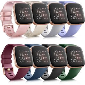 Mugust Sport Bands Compatible with Fitbit Versa 2 / Fitbit Versa/Versa Lite/Versa SE, Classic Soft Silicone Replacement Wristbands Straps for Fitbit Versa 2 Smart Watch Women Men (Small,Light Pink) in Kuwait