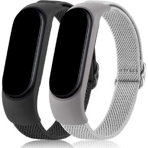 Wanme Bands for Amazfit Band 5 Replacement Strap Women Men, 2 PACK Soft Elastic Sport Strap Compatible with Amazfit Band 5 Wristband Watchband Accessories