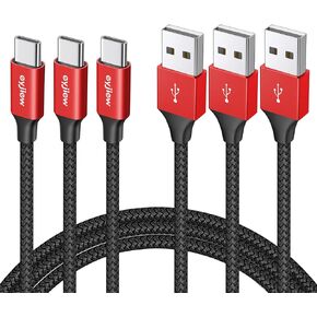 كابل USB من النوع C [3 أقدام، 3 حزم]، سلك eyjiew USB A إلى USB C 3A شحن سريع مضفر متوافق مع Samsung Galaxy S22/S22 Ultra S21/S21+/S21 Ultra S20/S20+ S10 S9 A71 A72 A70 A80 A90، بكسل، إل جي، موتو in Kuwait