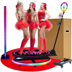 الة تصوير 360 درجة من زانوجي مع بطارية وتطبيق للحفلات، كشك كاميرا بطيئة الحركة 68 سم لشخصين مع بدلة فاخرة وشعار مغناطيسي مخصص، تحكم عن طريق جهاز التحكم عن بعد او التطبيق، 26.8 انش - دولايز in Kuwait