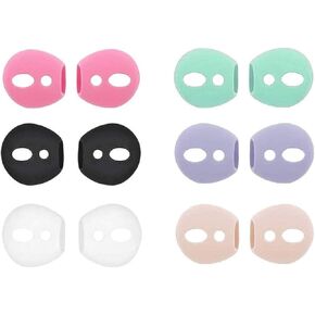 JNSA Fit in Case Airpods Tips Ear Skins AirPods Covers Compatible with AirPods 2 / AirPods 1 / EarPods, Ultra-Thin Anti-Slip Earbuds Silicone AirPods Ear Tips,6 Pairs 6 Colors
