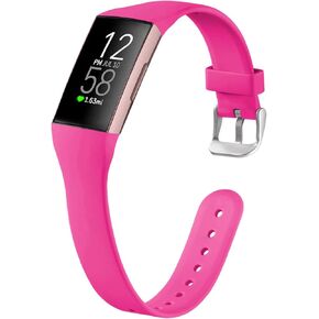 GEAK Compatible with Fitbit Charge 3 Bands for Women Men, Slim Soft Silicone for Fitbit charge 3 Bands/Charge 3 SE/Charge 4 Smart Watch Band, Small Black