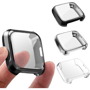 3 Packs Screen Protector Compatible Fitbit Versa Lite Edition, GHIJKL Ultra Slim Soft Full Cover Case for Fitbit Versa Lite Edition (Versa Lite: Black, Black, Black) in Kuwait
