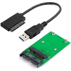 Cablecc USB 3.0 إلى mSATA 50Pin SSD & 1.8 "Micro SATA 7+9 16pin محول إضافة على البطاقات PCBA USB 3.0 إلى mSATA 50Pin SSD & 1.8" Micro SATA 7+9 16pin محول