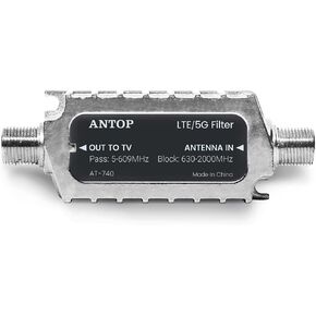 مرشح ANTOP LTE ، 3G / 4G / 5G تنقية إشارة الهوائي الرقمي لهوائي التلفزيون ، نطاق التردد 5-695 ميجا هرتز ، تقليل التداخل من أبراج الهواتف المحمولة ، AT-740 in Kuwait
