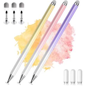 Stylus Pens for Touch Screens, 2 in 1 High Precision Universal Stylus Pen for iPad Compatible with Apple, iPhone, iPad, Android, Microsoft Tablets, Phones, 3 Pack - Blue, Pink, Purple in Saudi Arabia