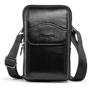 Hengwin Leather Phone Holster Compatible with iPhone 15 Pro Max 14 Pro Max 14 Plus 13 Pro Max 12 Pro Max A14 A54 S23 Ultra Belt Pouch Wallet Case with Belt Clip Cell Phone Bag Crossbody Purse (Grey)