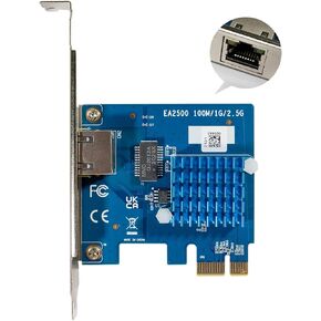 بطاقة شبكة goCoax RTL8125B 2.5GBase-T PCIe مع توافق للخلف. يدعم 2.5G/1G/100Mbps 1x منفذ RJ45، 1x PCIe Gen 2، متوافق مع Windows / Linux. in Kuwait