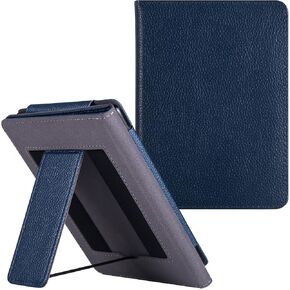 Stand Case for 6" Kindle Paperwhite (5th/6th/7th/10th Generation,2012-2018 Release) - PU Leather Book Folio Sleeve Cover with Two Hand Straps and Auto Sleep/Wake (Dark Blue) in Kuwait