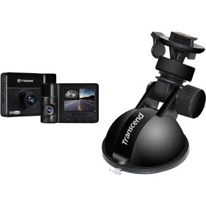 Transcend DrivePro 550 Dual Lens Dash Camera Dashcam TS-DP550B-64G, Black & Suction Mount for DrivePro Car Video Recorder (TS-DPM1) in Kuwait