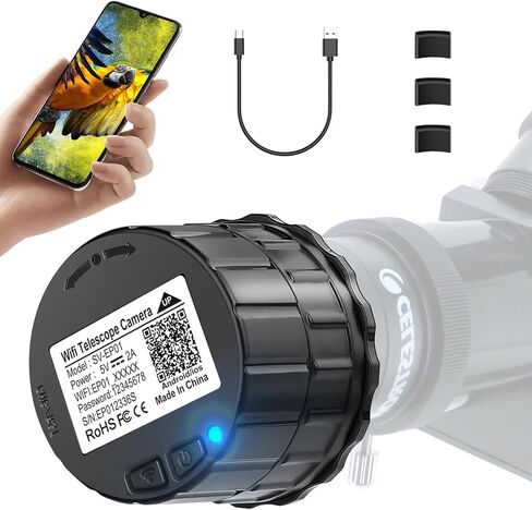 Portable WiFi Electronic Eyepiece-Used for Monocular Telescope; Telescope Photo Adapters; Telescope Accessories; Telescope to Eyepiece; Connected by WiFi with Smartphone in Kuwait