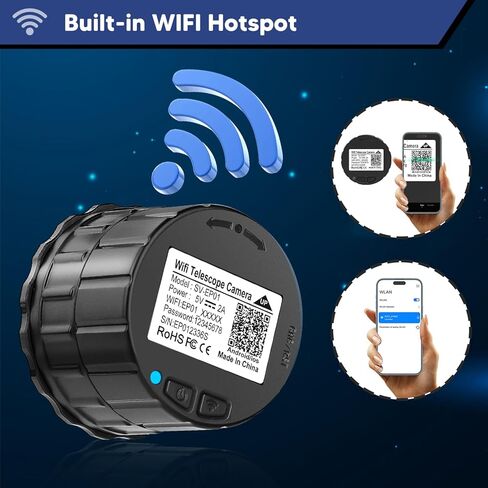 Portable WiFi Electronic Eyepiece-Used for Monocular Telescope; Telescope Photo Adapters; Telescope Accessories; Telescope to Eyepiece; Connected by WiFi with Smartphone in Kuwait