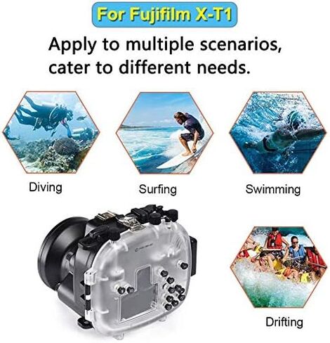 Sea frogs Underwater Case 130FT/40M Camera Diving Waterproof Housing case for Fujifilm XT1 in Saudi Arabia