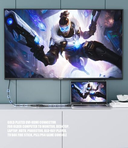 محول PANPEO DVI إلى HDMI، محول DVI أنثى إلى HDMI أنثى ثنائي الاتجاه DVI-I 24+5 منفذ مطلي بالذهب، يدعم 1080P، ثلاثي الأبعاد لـ PS3، PS4، صندوق التلفزيون، Blu-ray، جهاز العرض، HDTV - كابل HD متضمن in Kuwait