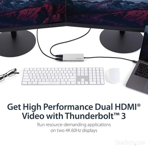 StarTech Thunderbolt to Dual DisplayPort 1.4 Adapter, Dual 4K 60Hz, HDR in Saudi Arabia