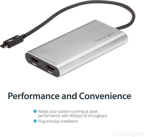 StarTech Thunderbolt to Dual DisplayPort 1.4 Adapter, Dual 4K 60Hz, HDR in Saudi Arabia