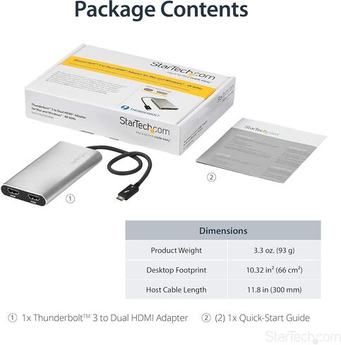 StarTech Thunderbolt to Dual DisplayPort 1.4 Adapter, Dual 4K 60Hz, HDR in Saudi Arabia