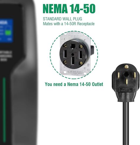 LEFANEV 40Amp EV شاحن المستوى 2,25ft NEMA 14-50 9.6KW محطة شحن المركبات الكهربائية المحمولة للمركبات الكهربائية والهجينة in Kuwait