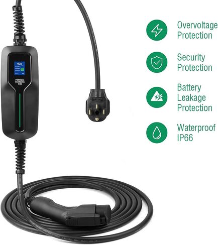 LEFANEV 40Amp EV شاحن المستوى 2,25ft NEMA 14-50 9.6KW محطة شحن المركبات الكهربائية المحمولة للمركبات الكهربائية والهجينة in Kuwait