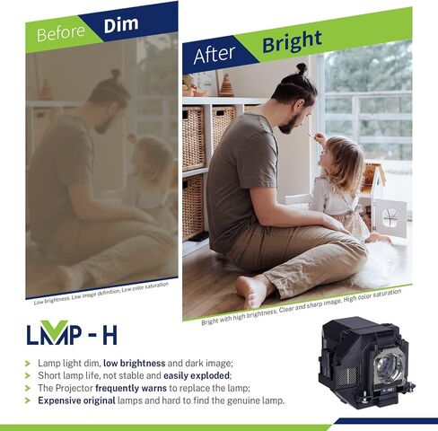 LMP-H v13h010l97 مصباح ضوئي لإبسون Elplp97 EX9230 EX9240 EX5280 EX3280 EX7280 PowerLite Home Cinema E20 U50 119W 982 982W 992F W49 X49W مصباح بديل in Kuwait