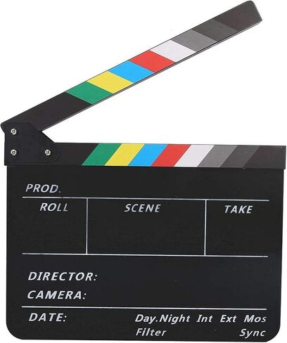 DAUERHAFT أكريليك Clapperboard، مشهد المخرج أكريليك Clapperboard مع قلم، Clapperboard مقاوم للماء، ملحق قطع الفيلم، للفيلم التلفزيوني (أسود) in Saudi Arabia